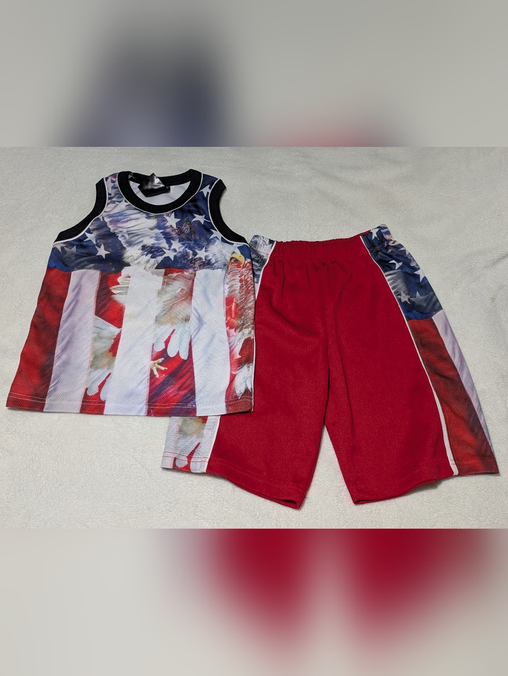 Boys What’s New Patriotic Eagle & American Flag Athletic Set - Size 7